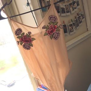 Sheer floral bodysuit